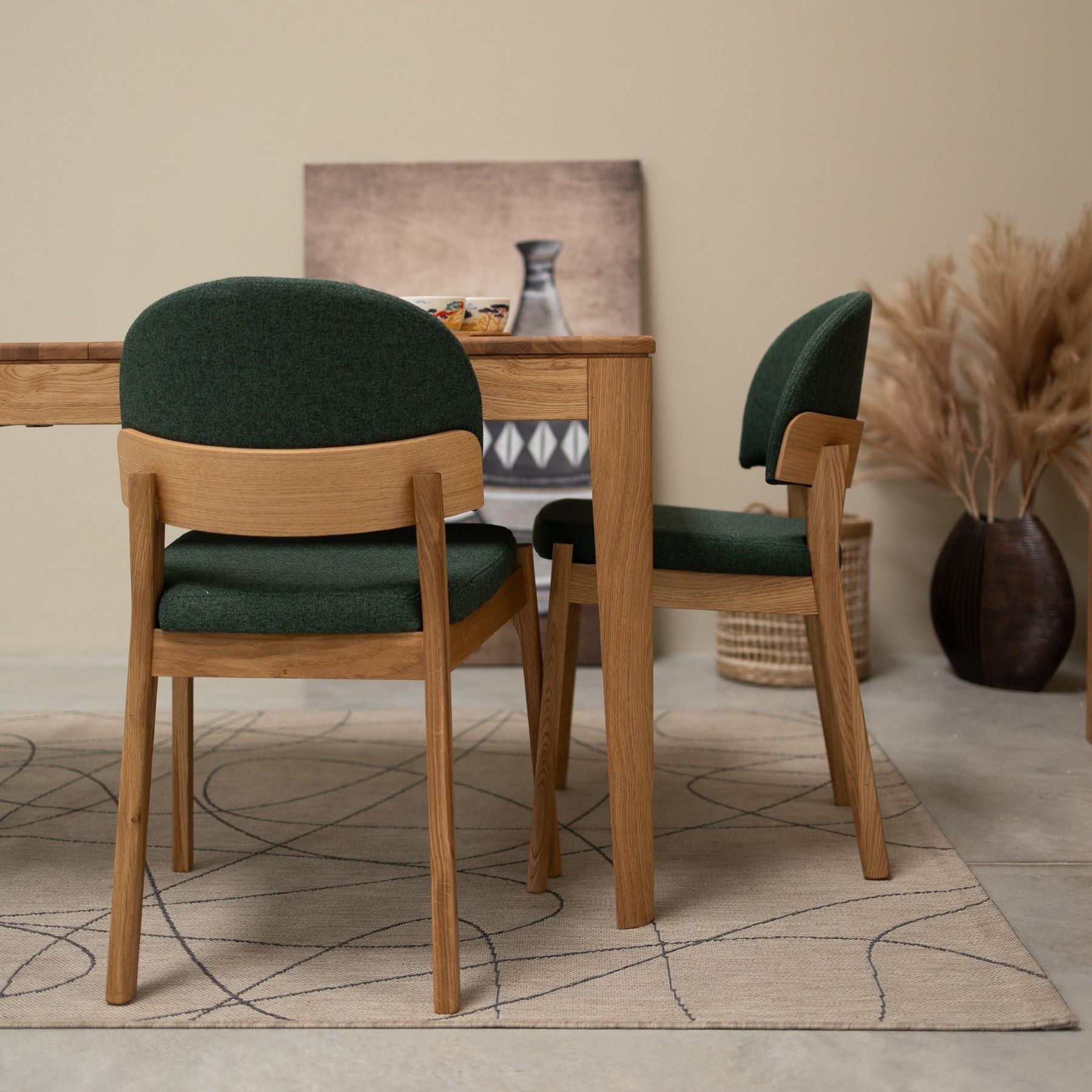 Chaise en bois massif de chêne revêtement